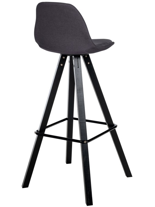 Tabouret de bar Corbin tissu Carré, gris foncé