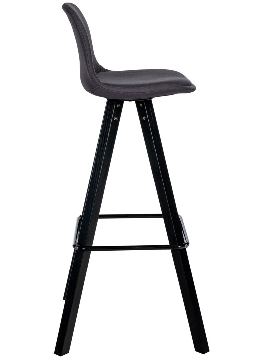 Tabouret de bar Corbin tissu Carré, gris foncé