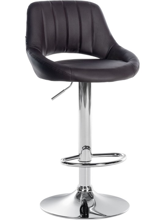 Tabouret de bar Milet simili cuir chromé, brun Tabouret de bar Milet simili cuir chromé, brun