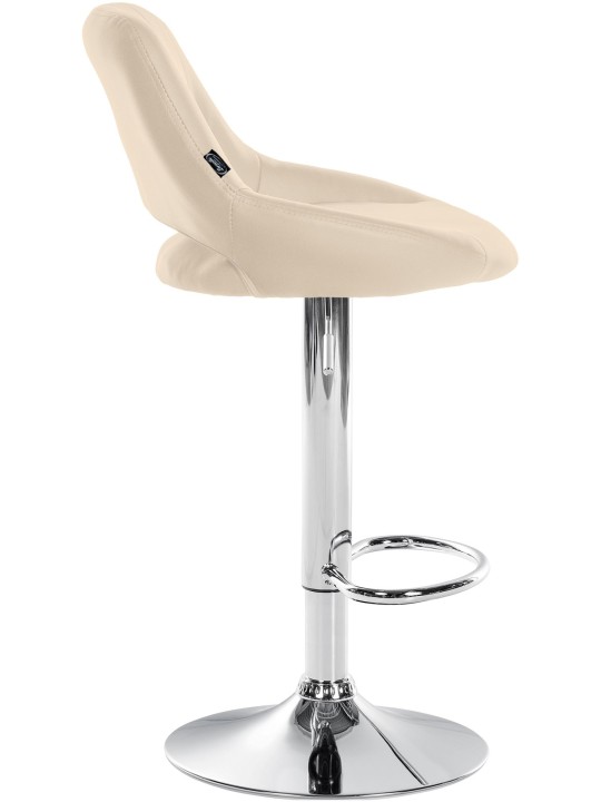 Tabouret de bar Milet simili cuir chromé, crème Tabouret de bar Milet simili cuir chromé, crème