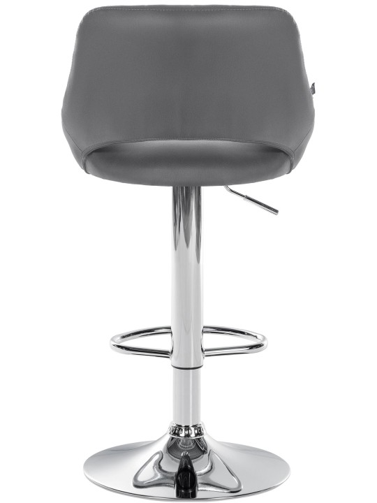 Tabouret de bar Milet simili cuir chromé, gris