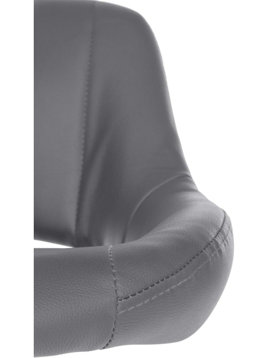 Tabouret de bar Milet simili cuir chromé, gris