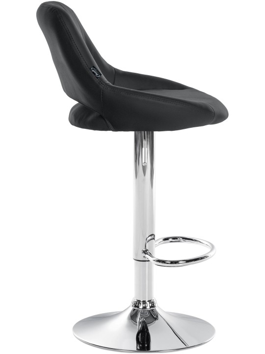 Tabouret de bar Milet simili cuir chromé, noir Tabouret de bar Milet simili cuir chromé, noir
