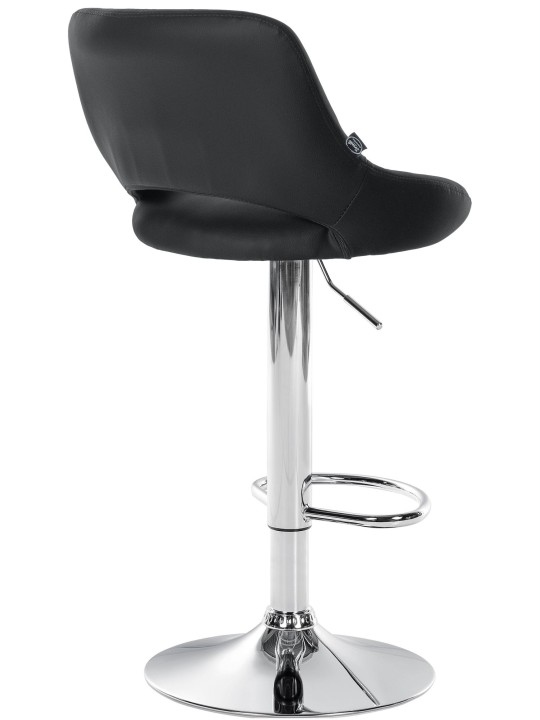 Tabouret de bar Milet simili cuir chromé, noir Tabouret de bar Milet simili cuir chromé, noir