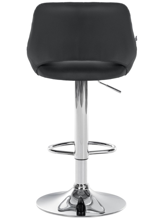 Tabouret de bar Milet simili cuir chromé, noir Tabouret de bar Milet simili cuir chromé, noir