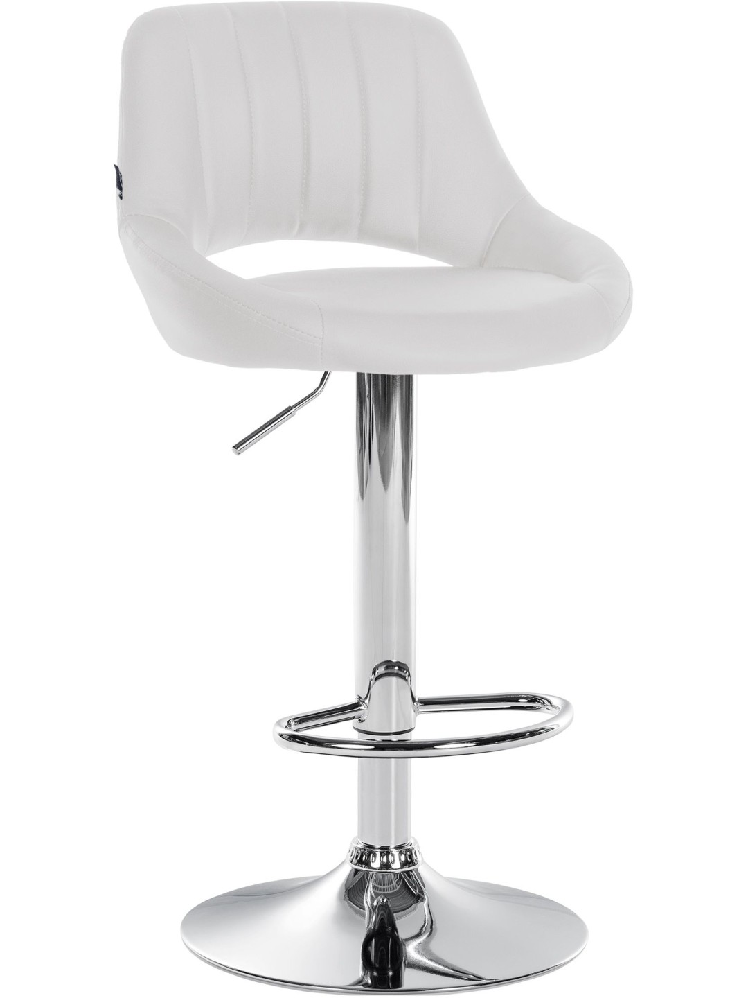 Tabouret de bar Milet simili cuir chromé, blanc