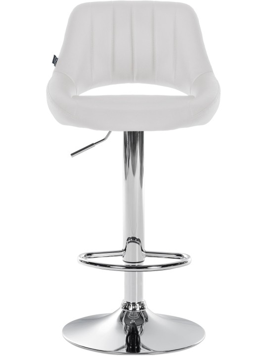 Tabouret de bar Milet simili cuir chromé, blanc Tabouret de bar Milet simili cuir chromé, blanc