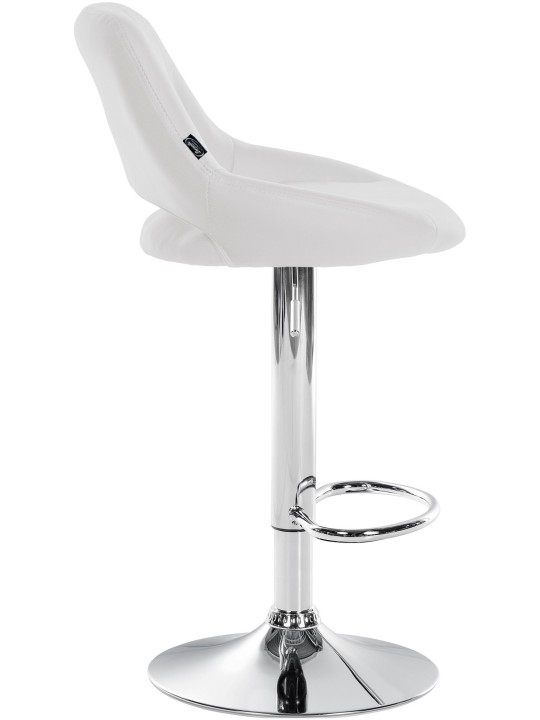 Tabouret de bar Milet simili cuir chromé, blanc Tabouret de bar Milet simili cuir chromé, blanc