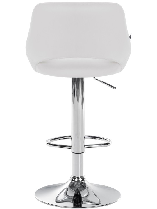Tabouret de bar Milet simili cuir chromé, blanc Tabouret de bar Milet simili cuir chromé, blanc
