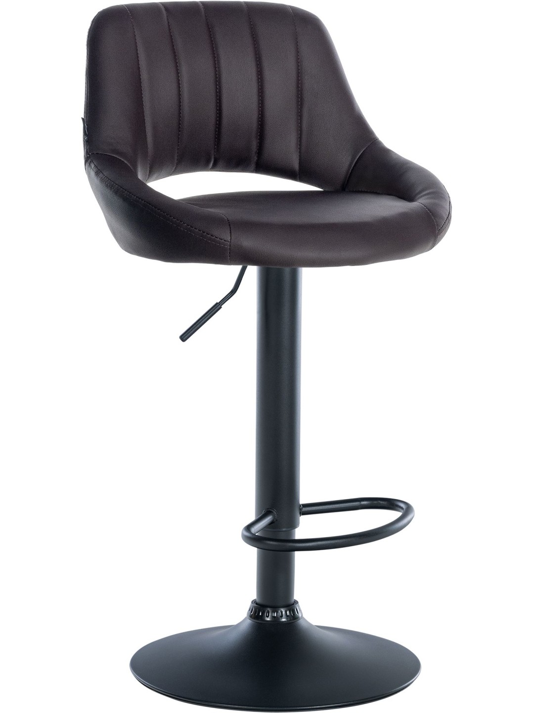 Tabouret de bar Milet simili cuir, brun