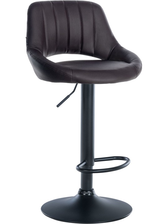 Tabouret de bar Milet simili cuir, brun