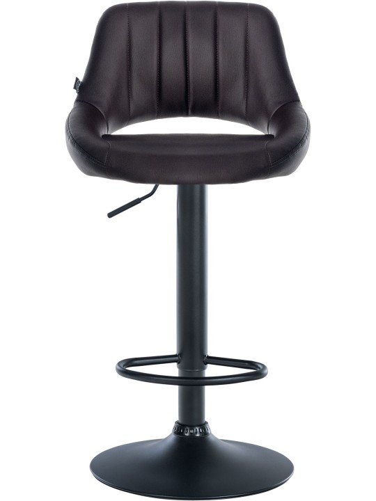 Tabouret de bar Milet simili cuir, brun