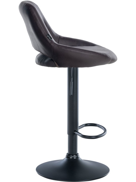 Tabouret de bar Milet simili cuir, brun
