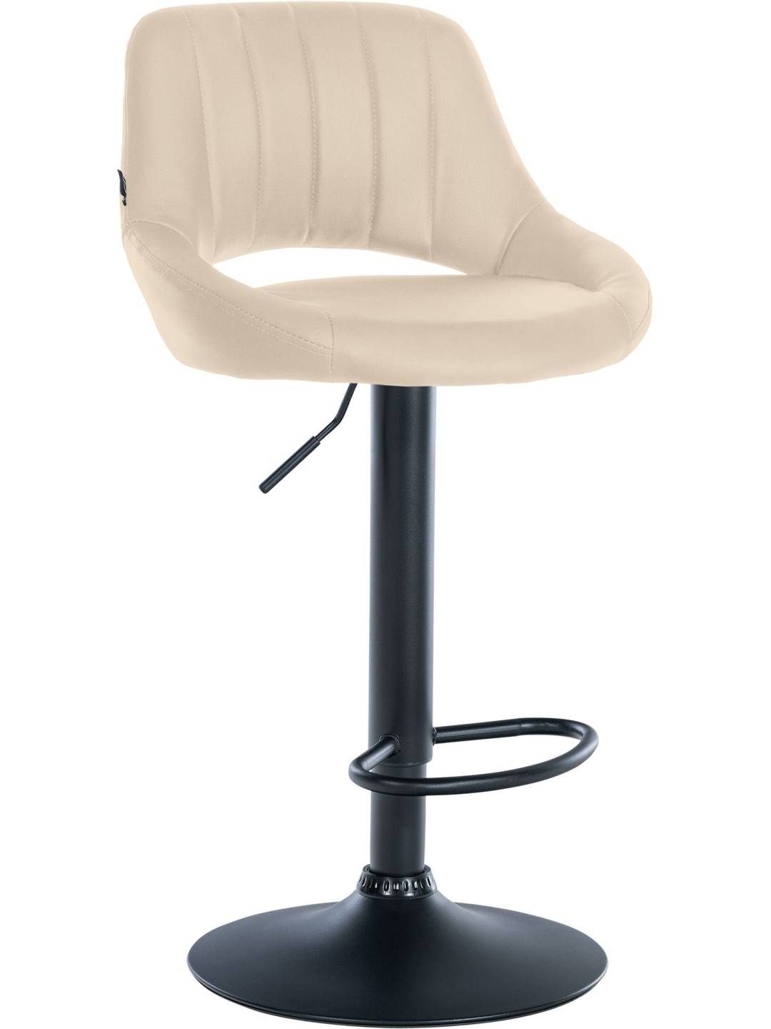 Tabouret de bar Milet simili cuir, crème