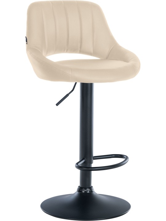 Tabouret de bar Milet simili cuir, crème