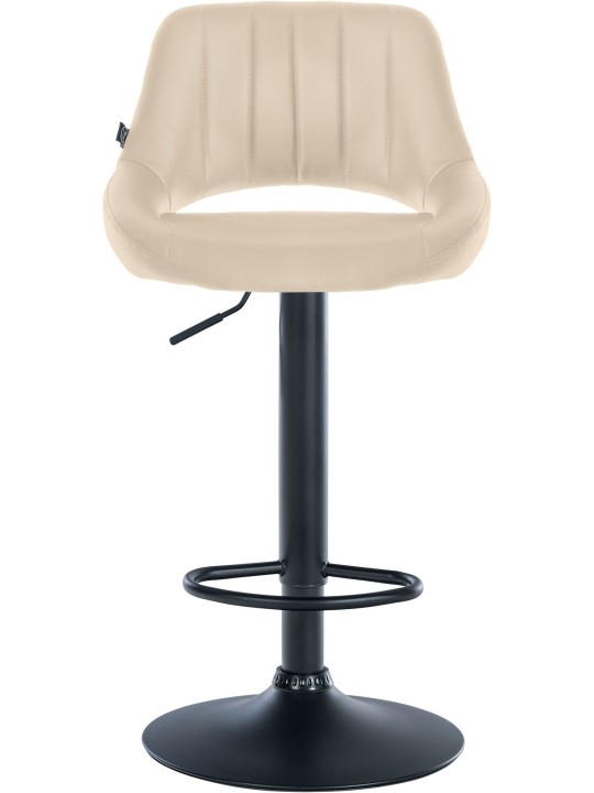 Tabouret de bar Milet simili cuir, crème
