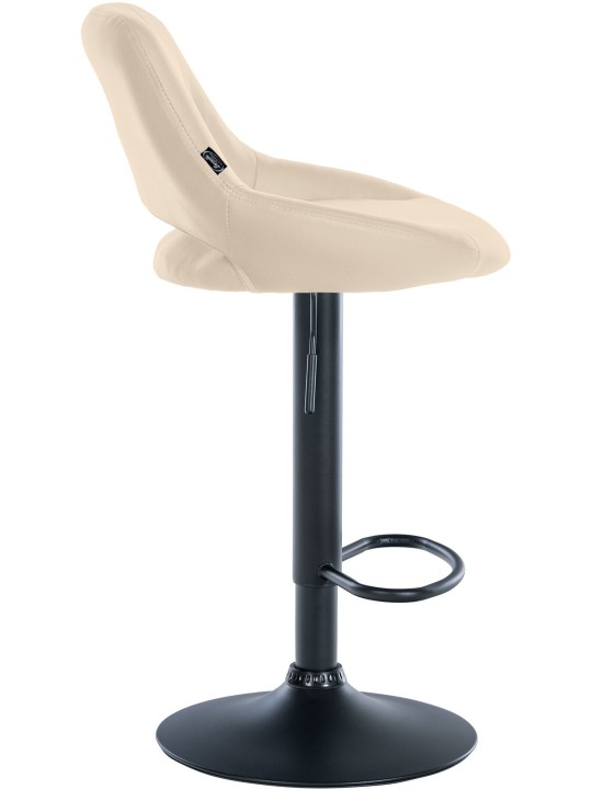 Tabouret de bar Milet simili cuir, crème