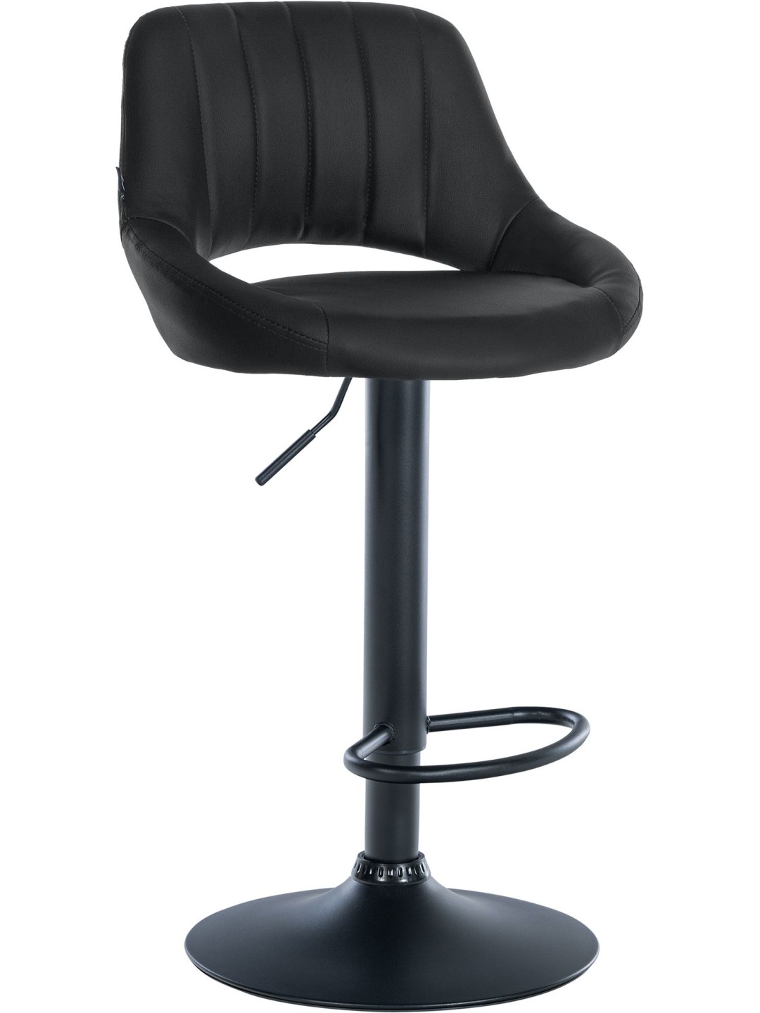 Tabouret de bar Milet simili cuir, noir