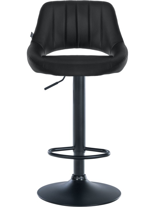 Tabouret de bar Milet simili cuir, noir