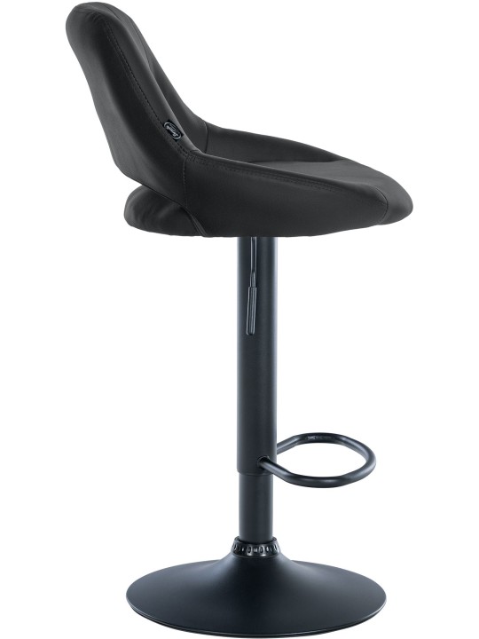 Tabouret de bar Milet simili cuir, noir
