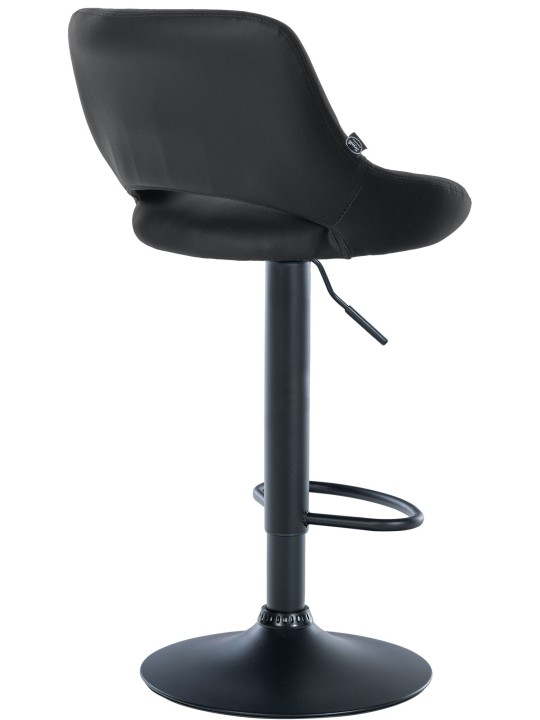 Tabouret de bar Milet simili cuir, noir