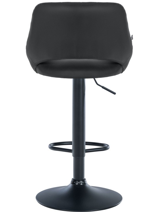 Tabouret de bar Milet simili cuir, noir