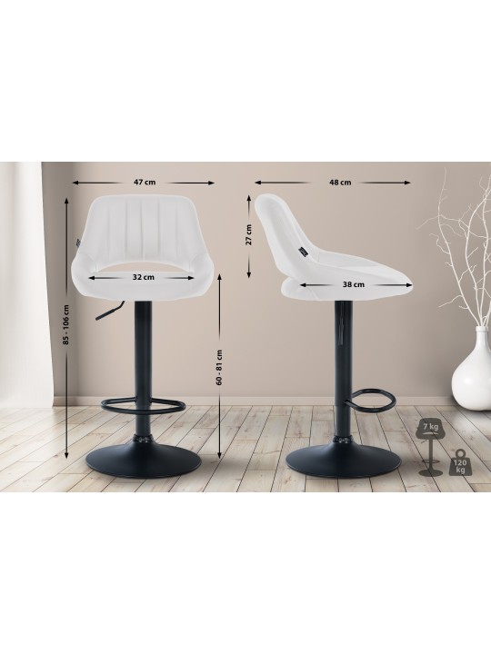 Tabouret de bar Milet simili cuir, blanc Tabouret de bar Milet simili cuir, blanc