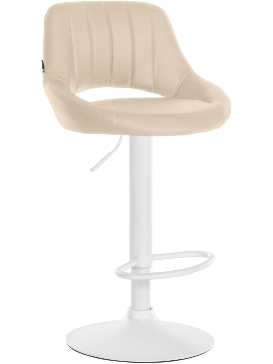 Tabouret de bar Milet simili cuir, crème