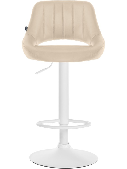 Tabouret de bar Milet simili cuir, crème