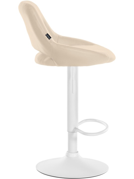 Tabouret de bar Milet simili cuir, crème