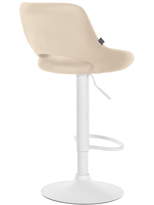 Tabouret de bar Milet simili cuir, crème