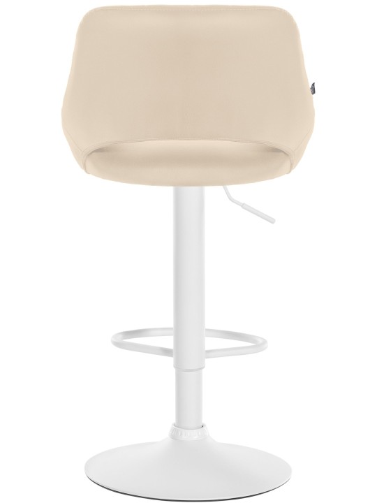 Tabouret de bar Milet simili cuir, crème