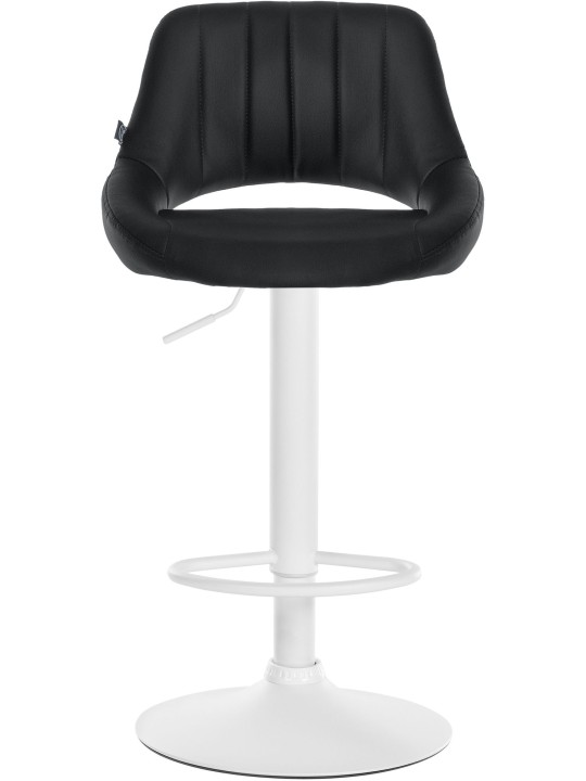 Tabouret de bar Milet simili cuir, noir