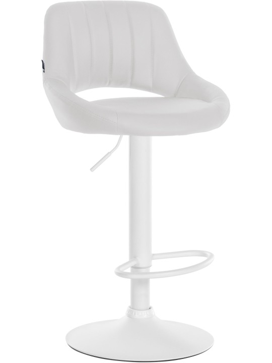 Tabouret de bar Milet simili cuir, blanc