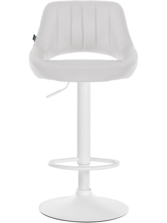 Tabouret de bar Milet simili cuir, blanc