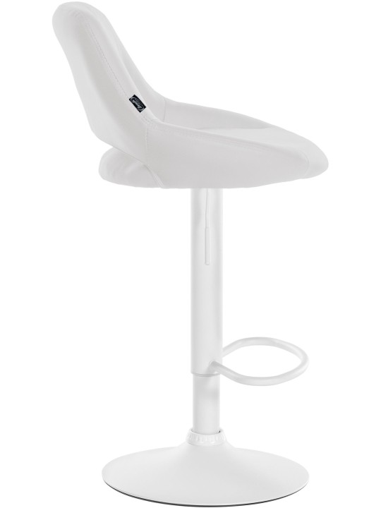 Tabouret de bar Milet simili cuir, blanc