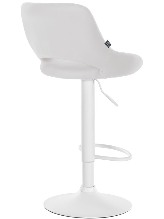 Tabouret de bar Milet simili cuir, blanc