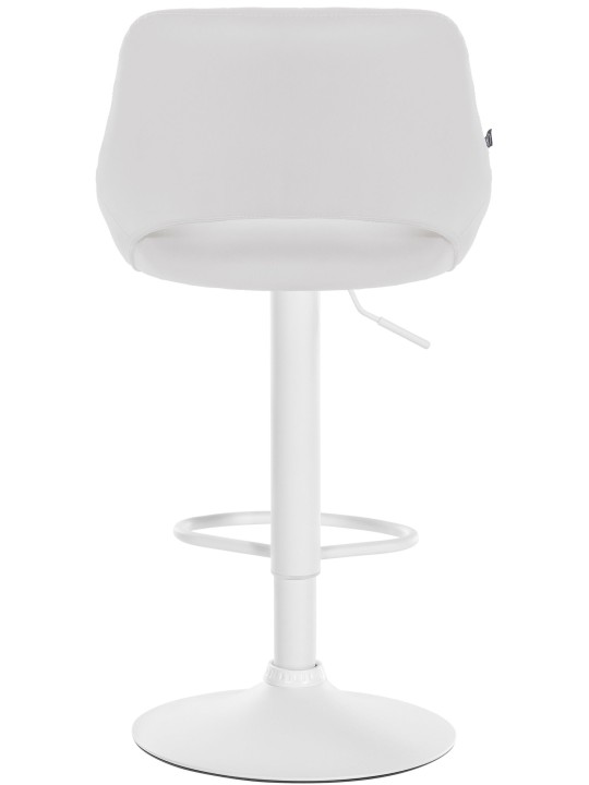 Tabouret de bar Milet simili cuir, blanc
