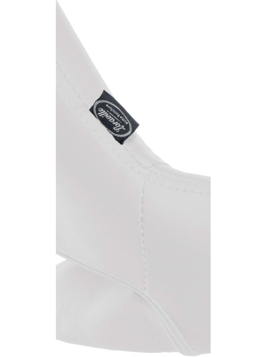 Tabouret de bar Milet simili cuir, blanc