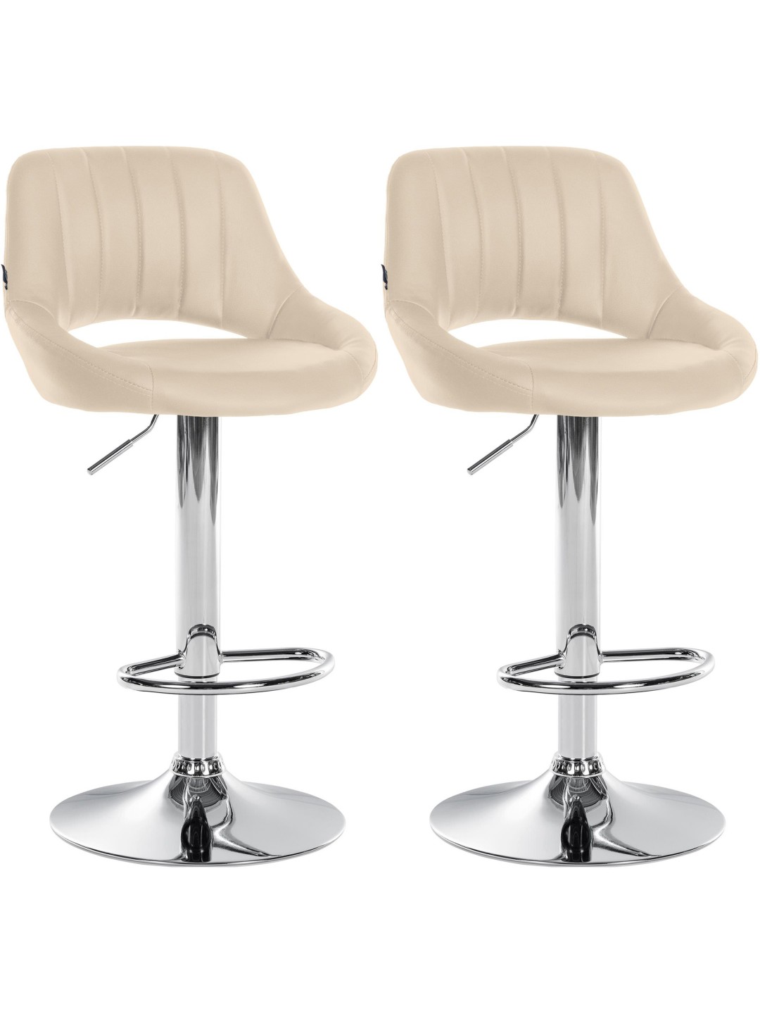 Lot de 2 tabourets de bar Milet simili cuir C, crème