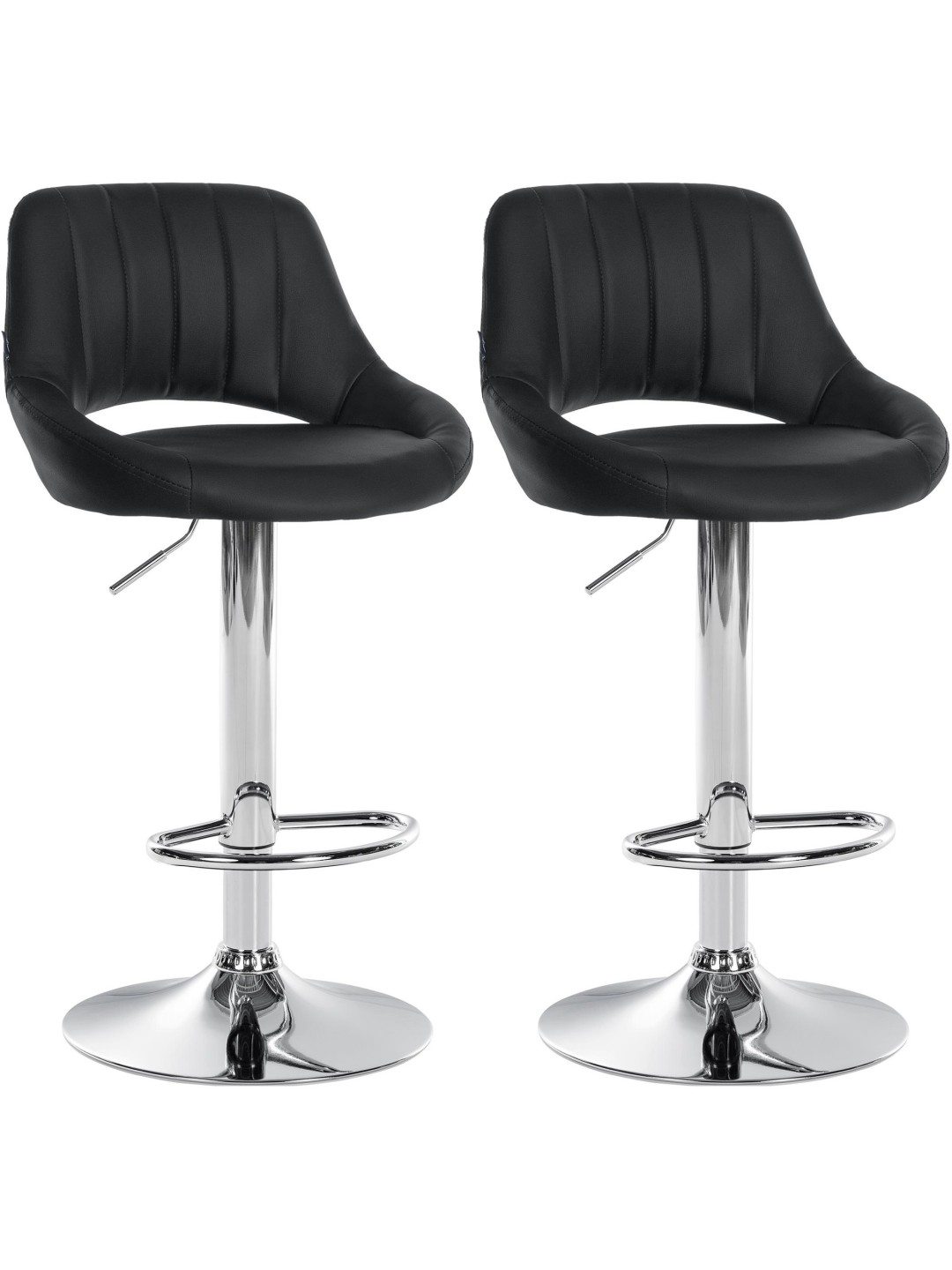 Lot de 2 tabourets de bar Milet simili cuir C, noir