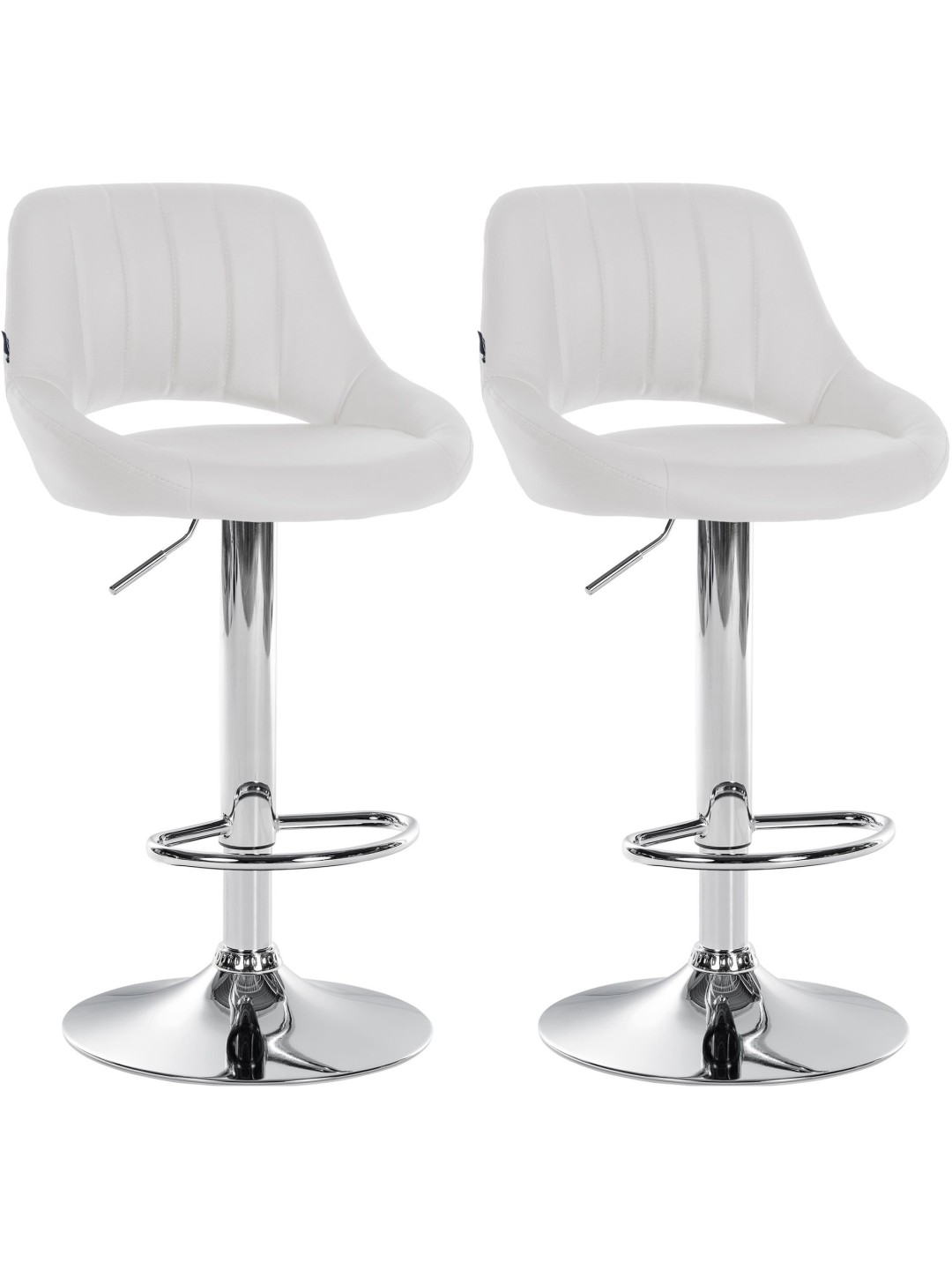Lot de 2 tabourets de bar Milet simili cuir C, blanc