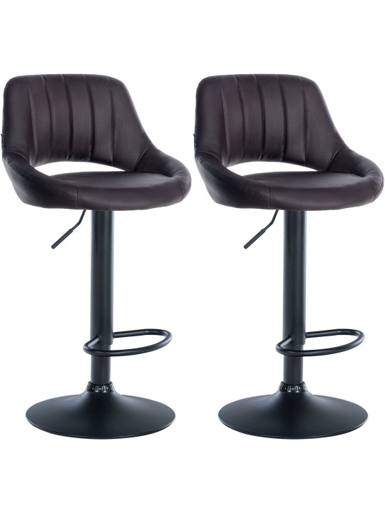 Lot de 2 tabourets de bar Milet simili cuir B, brun Lot de 2 tabourets de bar Milet simili cuir B, brun