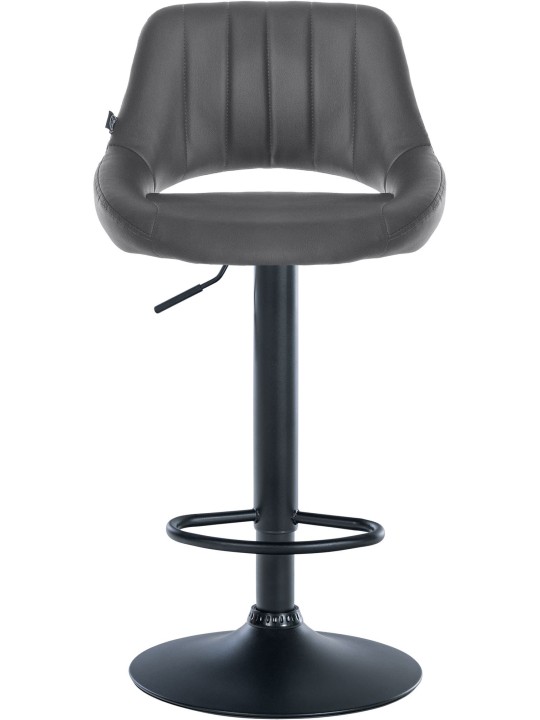 Lot de 2 tabourets de bar Milet simili cuir B, gris