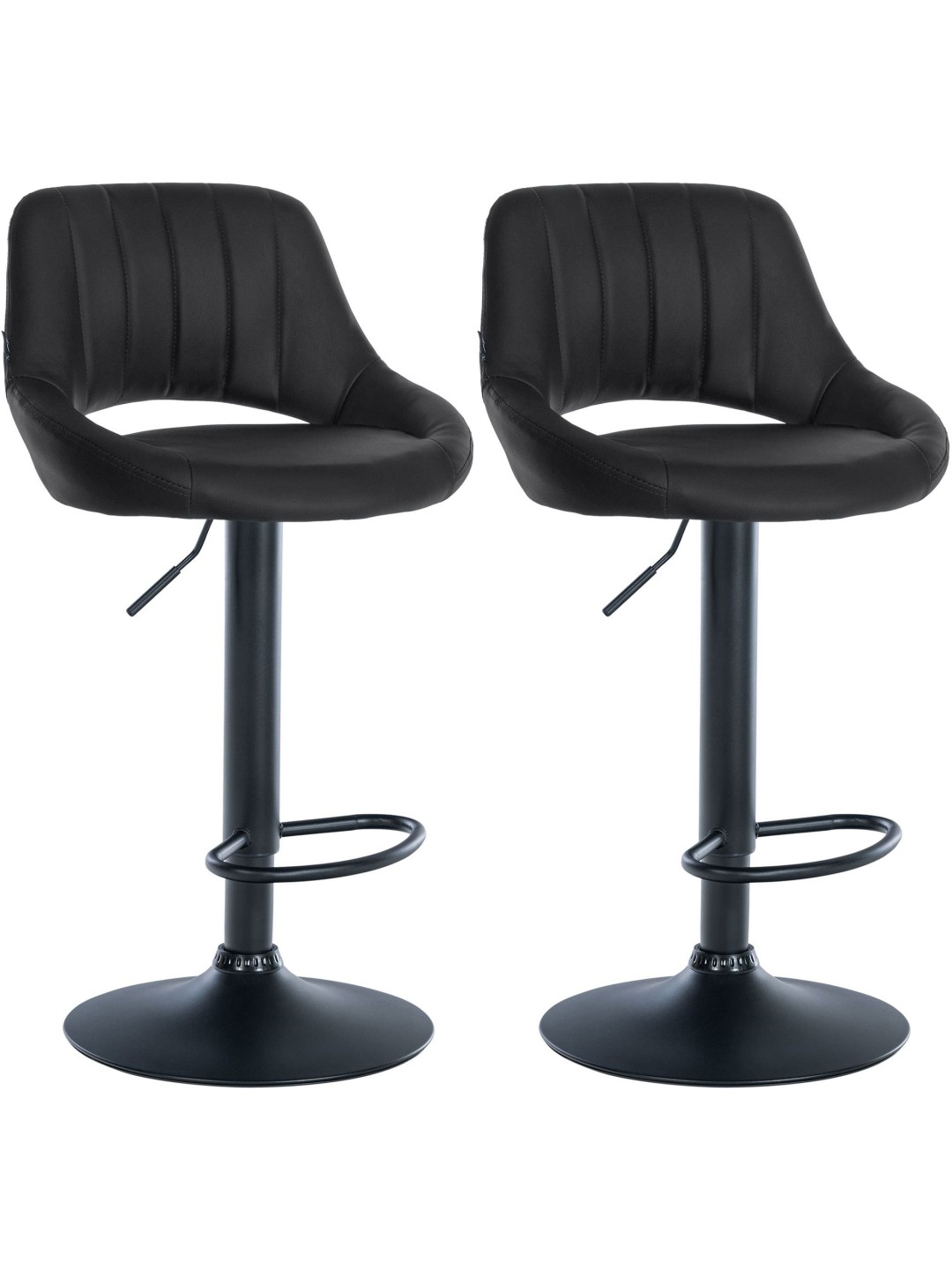 Lot de 2 tabourets de bar Milet simili cuir B, noir