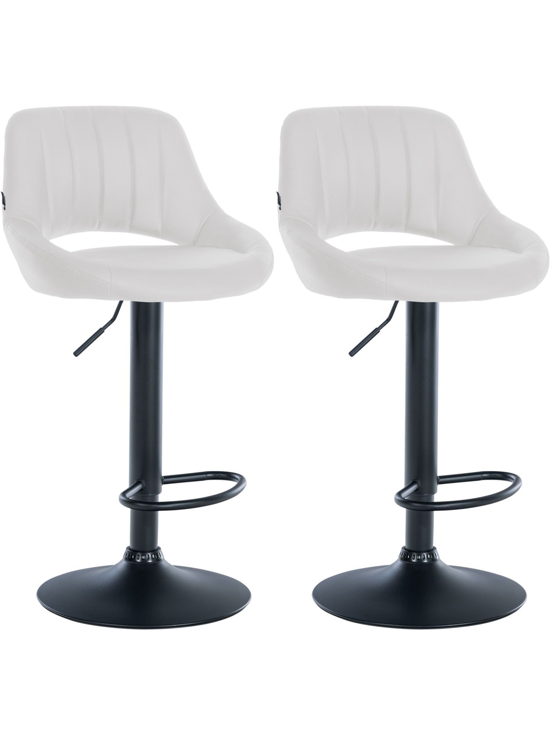 Lot de 2 tabourets de bar Milet simili cuir B, blanc