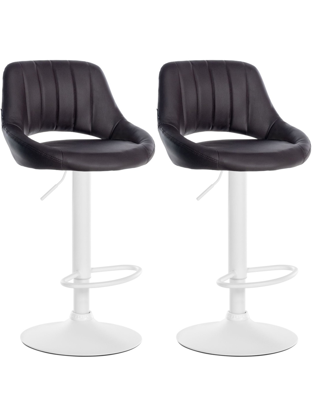 Lot de 2 tabourets de bar Milet simili cuir W, brun