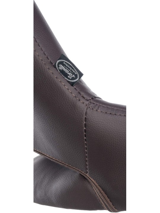 Lot de 2 tabourets de bar Milet simili cuir W, brun