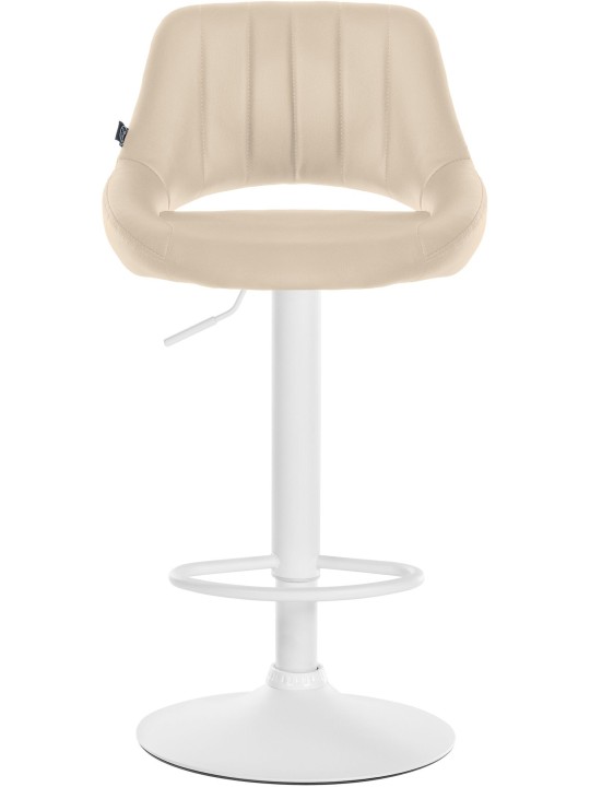 Lot de 2 tabourets de bar Milet simili cuir W, crème