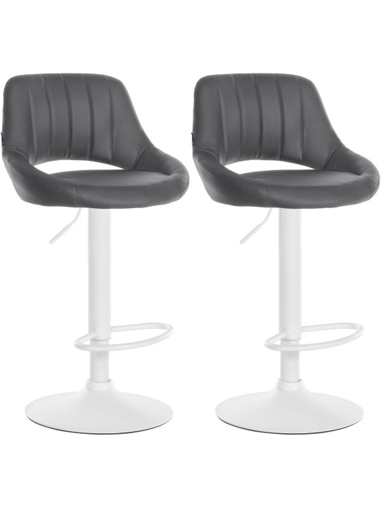 Lot de 2 tabourets de bar Milet simili cuir W, gris Lot de 2 tabourets de bar Milet simili cuir W, gris